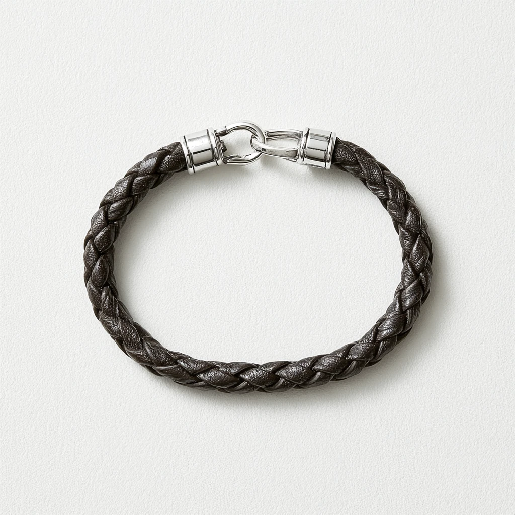 Armbånd — Flettet skinn