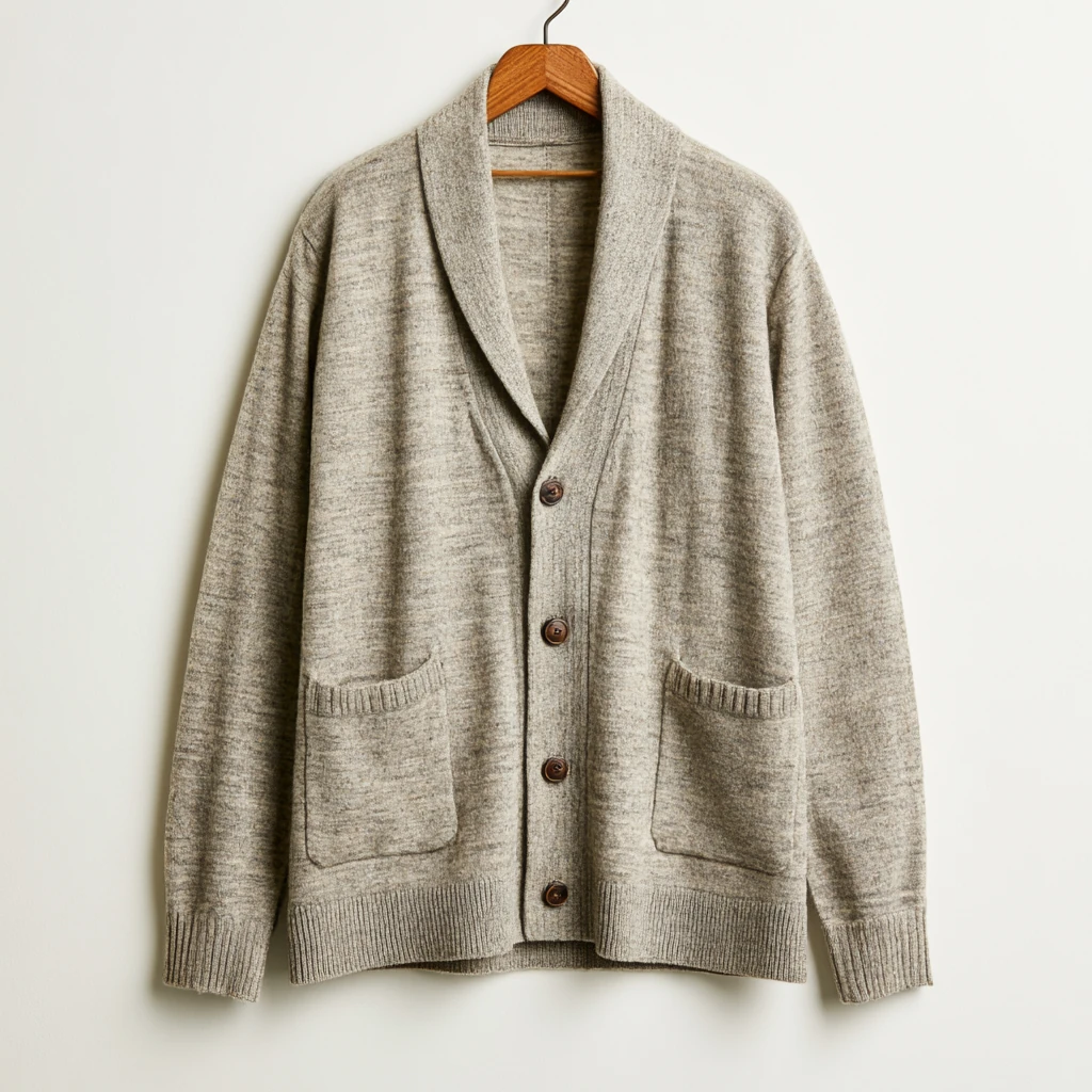 Cardigan — strikkejakke med knapper i merinoull til casual og smart casual