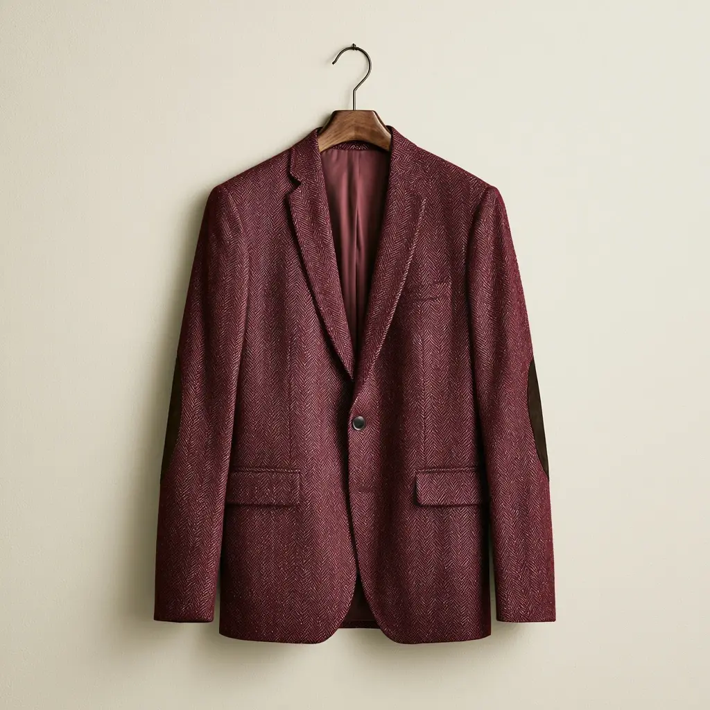Tweed-jakke — Burgunder