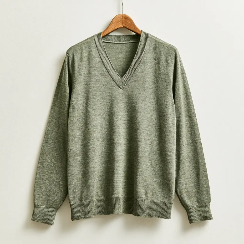 V-genser — strikket pullover med V-utskjæring i merinoull til smart casual og business casual